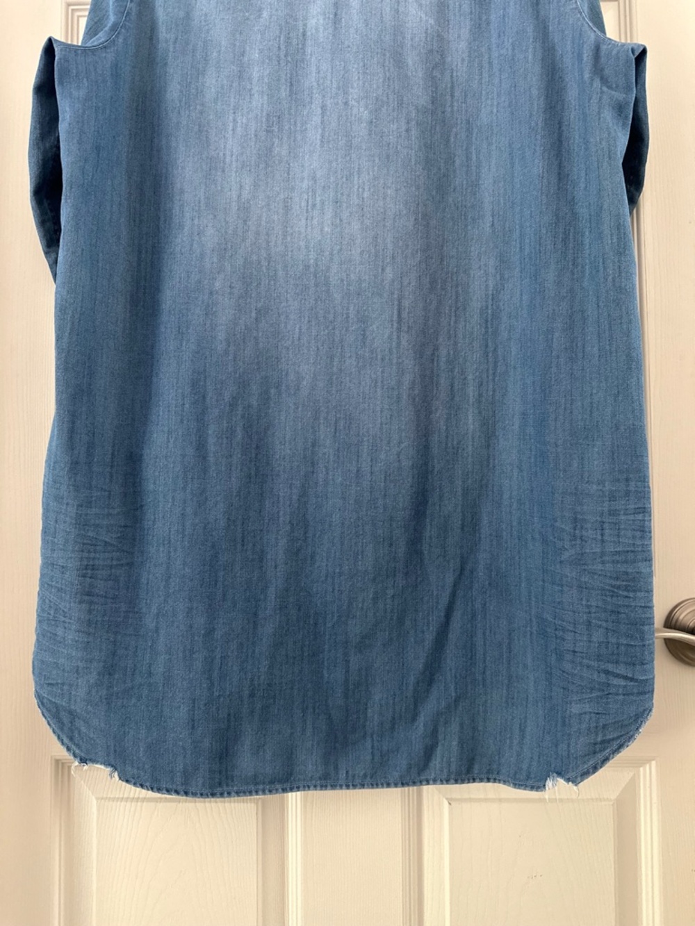 Frank & Eileen Mary Shirt Dress Stonewash Indigo Blue Distress Women's Large - Picture 10 of 16